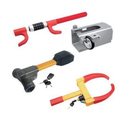 Verschiedene Werkzeuge: Hammer, Greifer, Pritsche und eine spezielle Vorrichtung.